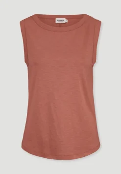 hessnatur Light Slub Jersey Top Regular aus reiner Bio-Baumwolle von pfirsichrot Outlet