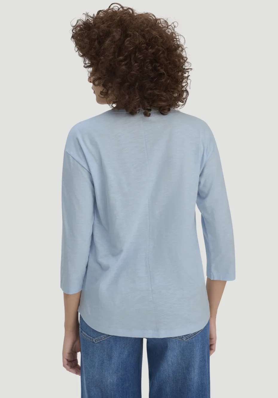 hessnatur Light Slub Longsleeve Relaxed aus reiner Bio-Baumwolle von perlblau New