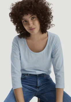 hessnatur Light Slub Longsleeve Relaxed aus reiner Bio-Baumwolle von perlblau New