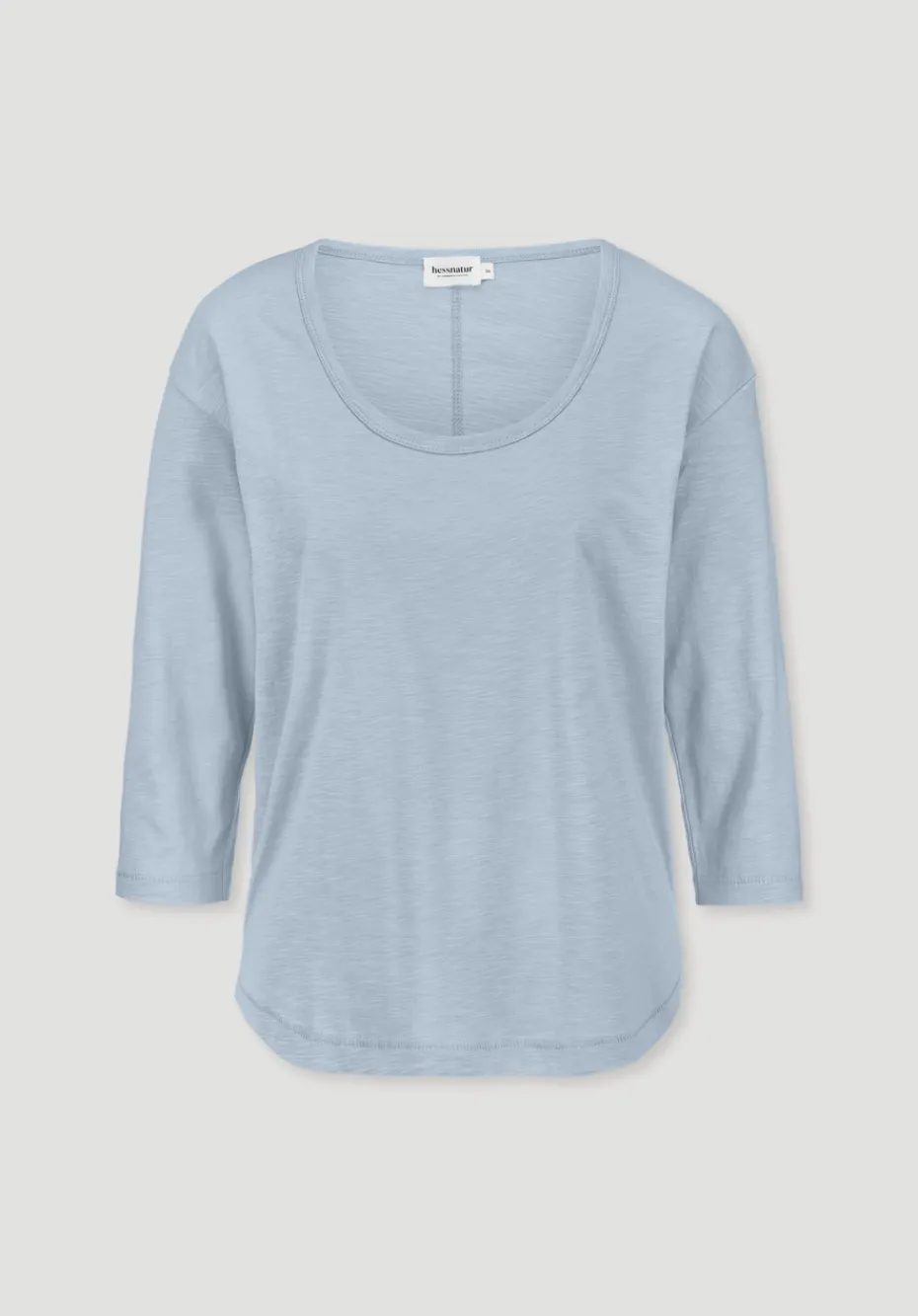 hessnatur Light Slub Longsleeve Relaxed aus reiner Bio-Baumwolle von perlblau New