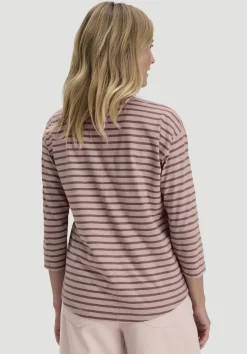 hessnatur Light Slub Streifen Longsleeve Relaxed aus reiner Bio-Baumwolle von rosé New
