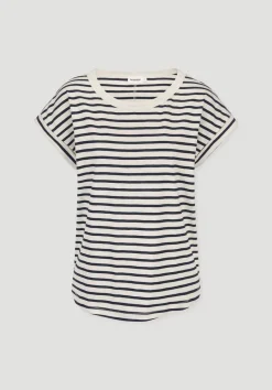 hessnatur Light Slub Streifen T-Shirt Relaxed aus reiner Bio-Baumwolle von marine Sale