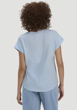 hessnatur Light Slub T-Shirt Relaxed aus reiner Bio-Baumwolle von perlblau
