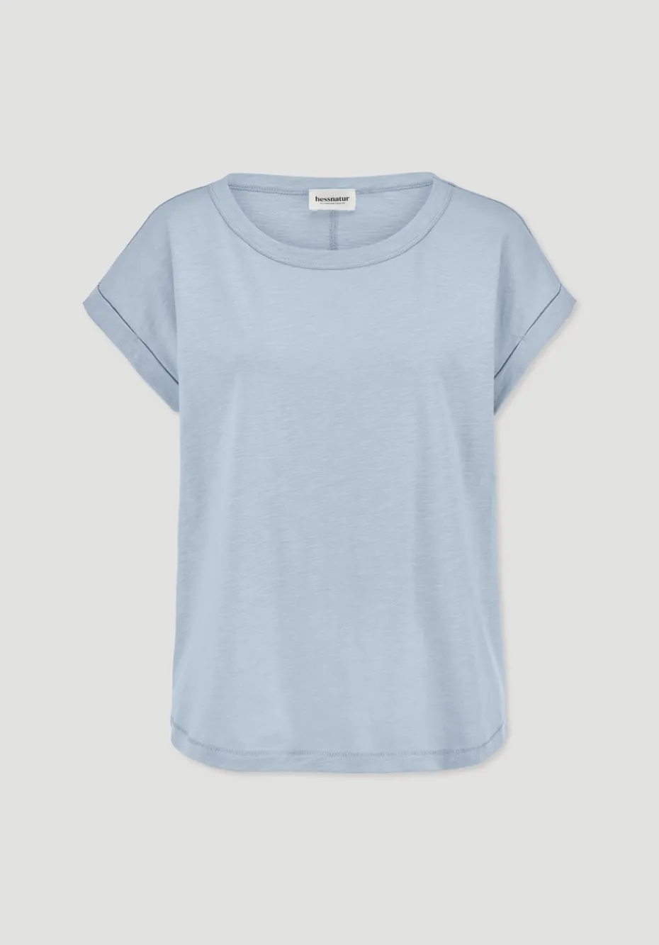 hessnatur Light Slub T-Shirt Relaxed aus reiner Bio-Baumwolle von perlblau