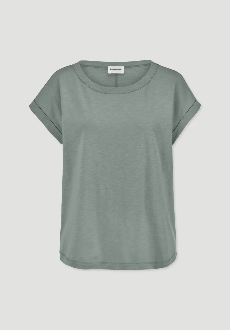 hessnatur Light Slub T-Shirt Relaxed aus reiner Bio-Baumwolle von mattgrün Discount