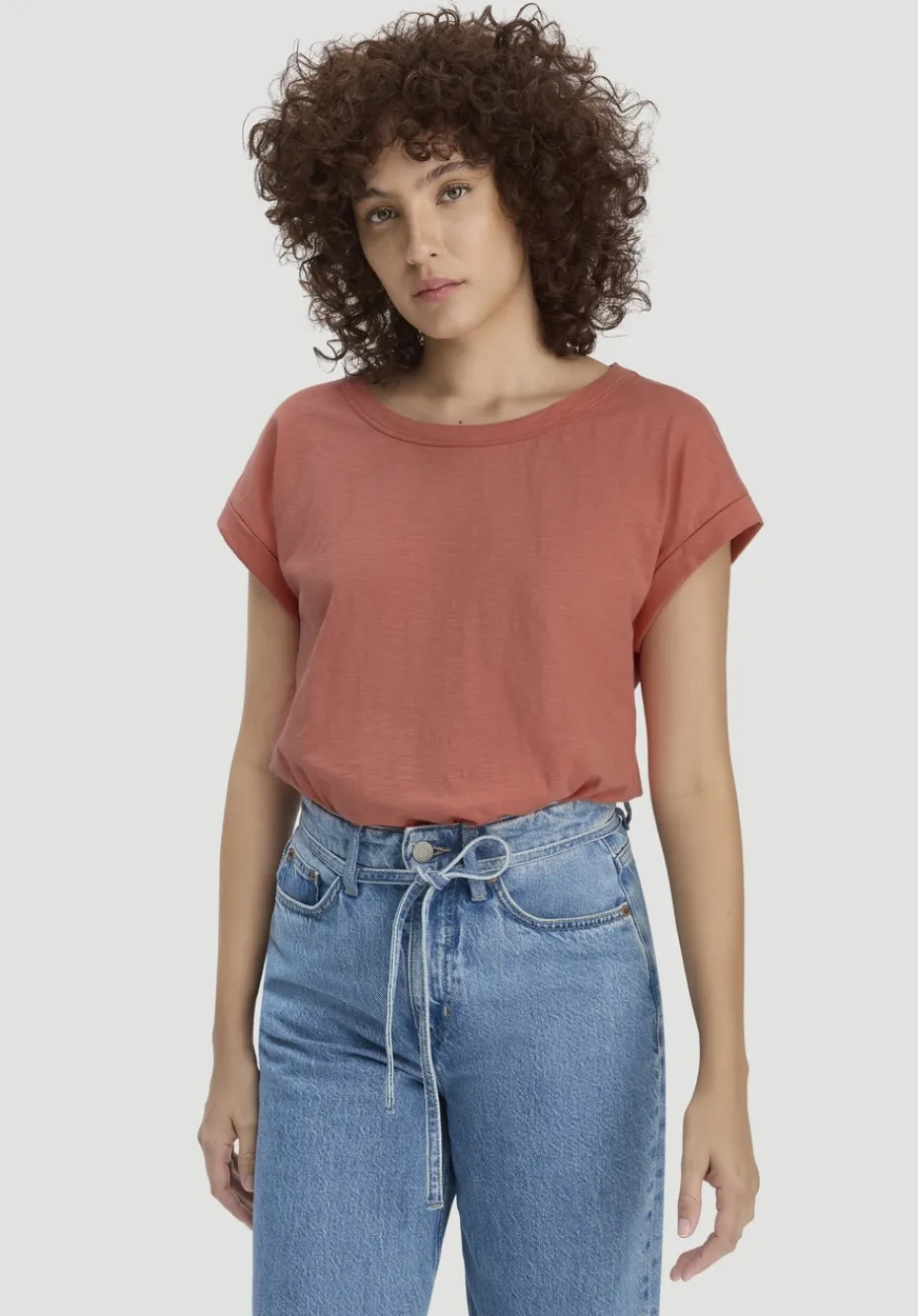 hessnatur Light Slub T-Shirt Relaxed aus reiner Bio-Baumwolle von pfirsichrot