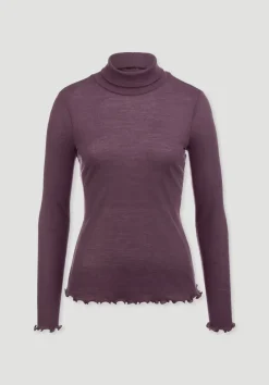 hessnatur Longsleeve mit Rollkragen WARM TOUCH aus Bio-Merinowolle und TENCEL™ Lyocell von brombeere Best