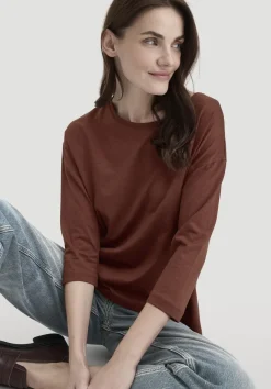 hessnatur Longsleeve Oversize aus TENCEL™ Lyocell mit Bio-Baumwolle von dunkles rost Sale