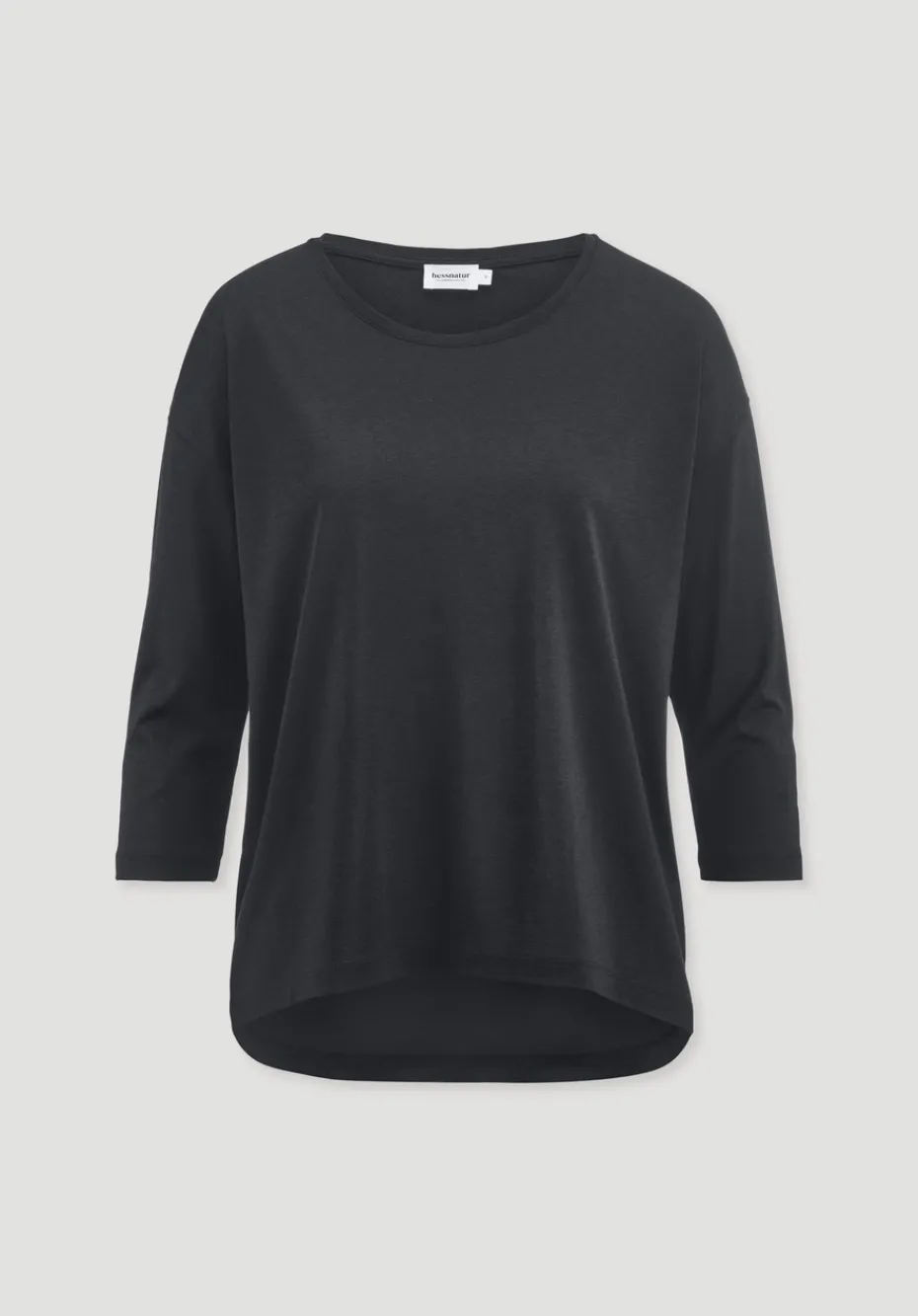 hessnatur Longsleeve Oversize aus TENCEL™ Lyocell mit Bio-Baumwolle von schwarz Hot