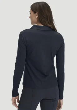 hessnatur Longsleeve Polo Slim aus reiner Bio-Baumwolle von marine Best
