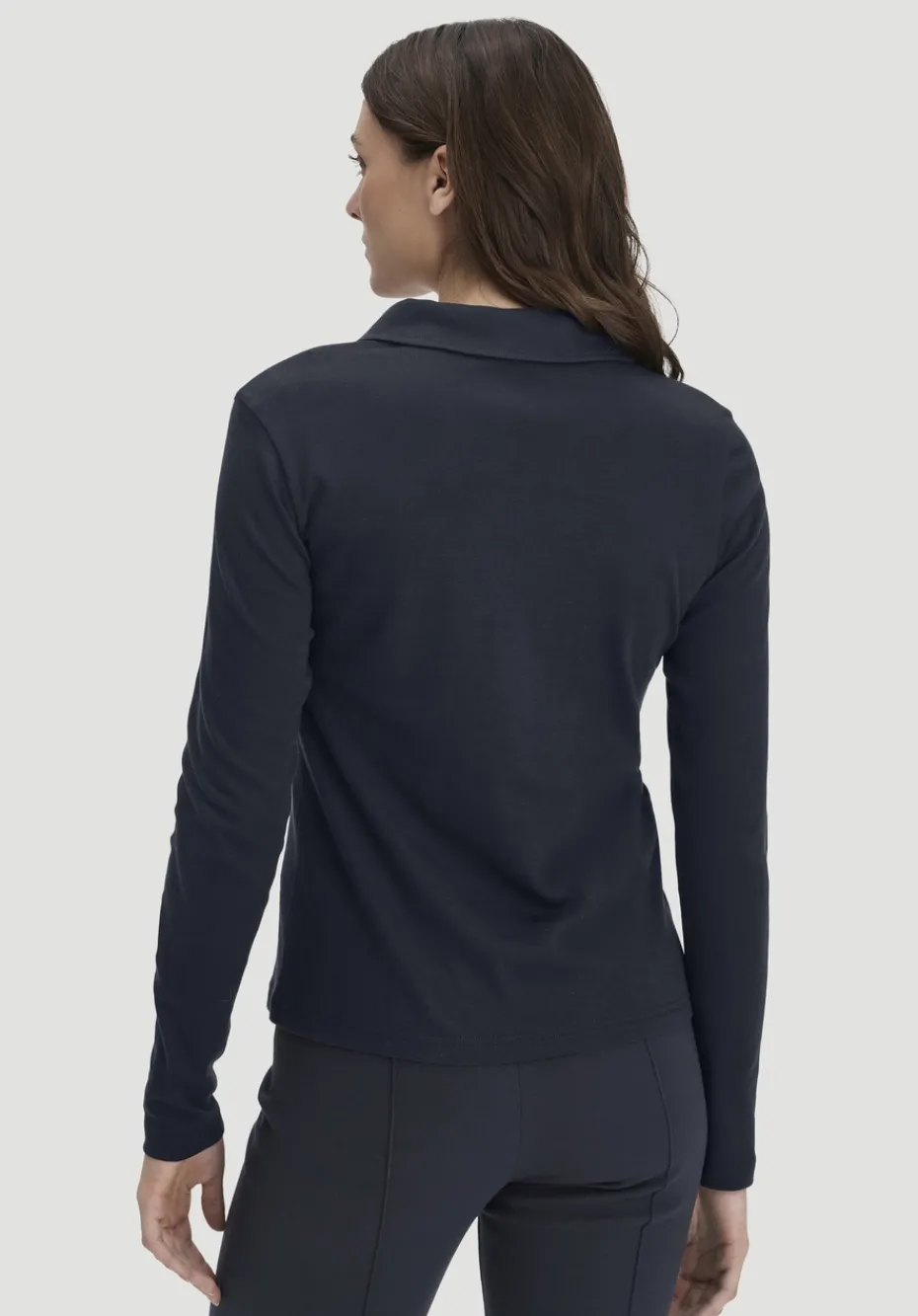 hessnatur Longsleeve Polo Slim aus reiner Bio-Baumwolle von marine Best
