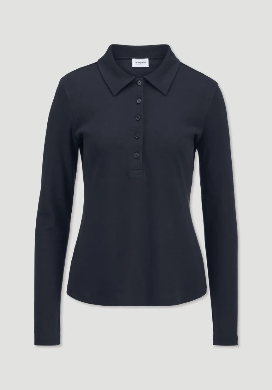 hessnatur Longsleeve Polo Slim aus reiner Bio-Baumwolle von marine Best