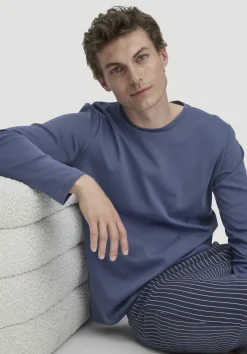 hessnatur Longsleeve PURE NATURE aus reiner Bio-Baumwolle von indigo blau Outlet