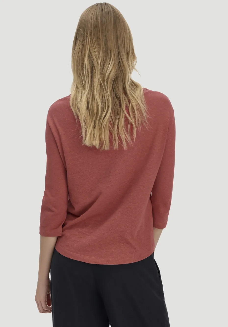 hessnatur Longsleeve Relaxed aus Leinen mit reiner Bio-Baumwolle von terrakotta Best