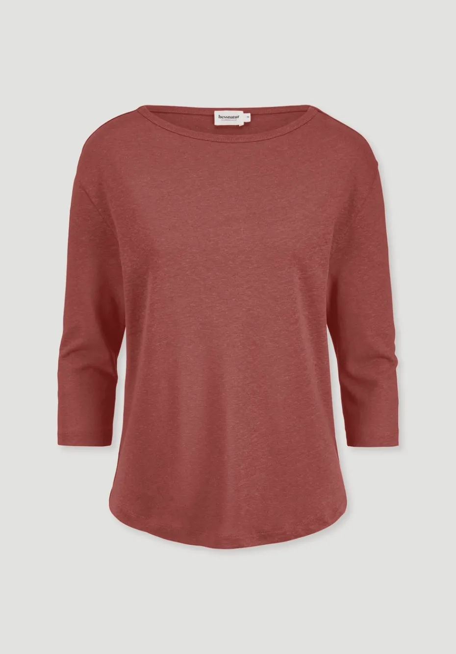 hessnatur Longsleeve Relaxed aus Leinen mit reiner Bio-Baumwolle von terrakotta Best