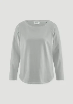 hessnatur Longsleeve Relaxed aus reiner Bio-Baumwolle von nebelgrau Outlet
