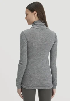hessnatur Longsleeve SILK & WARM TOUCH mit Bio-Merinowolle und Seide von anthrazit Clearance