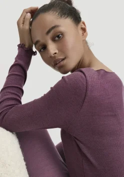 hessnatur Longsleeve WARM TOUCH aus Bio-Merinowolle und TENCEL™ Lyocell von brombeere Clearance