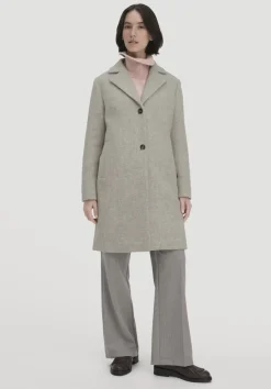 hessnatur Mantel Regular aus reiner Schurwolle vom Deichschaf von naturgrau Best
