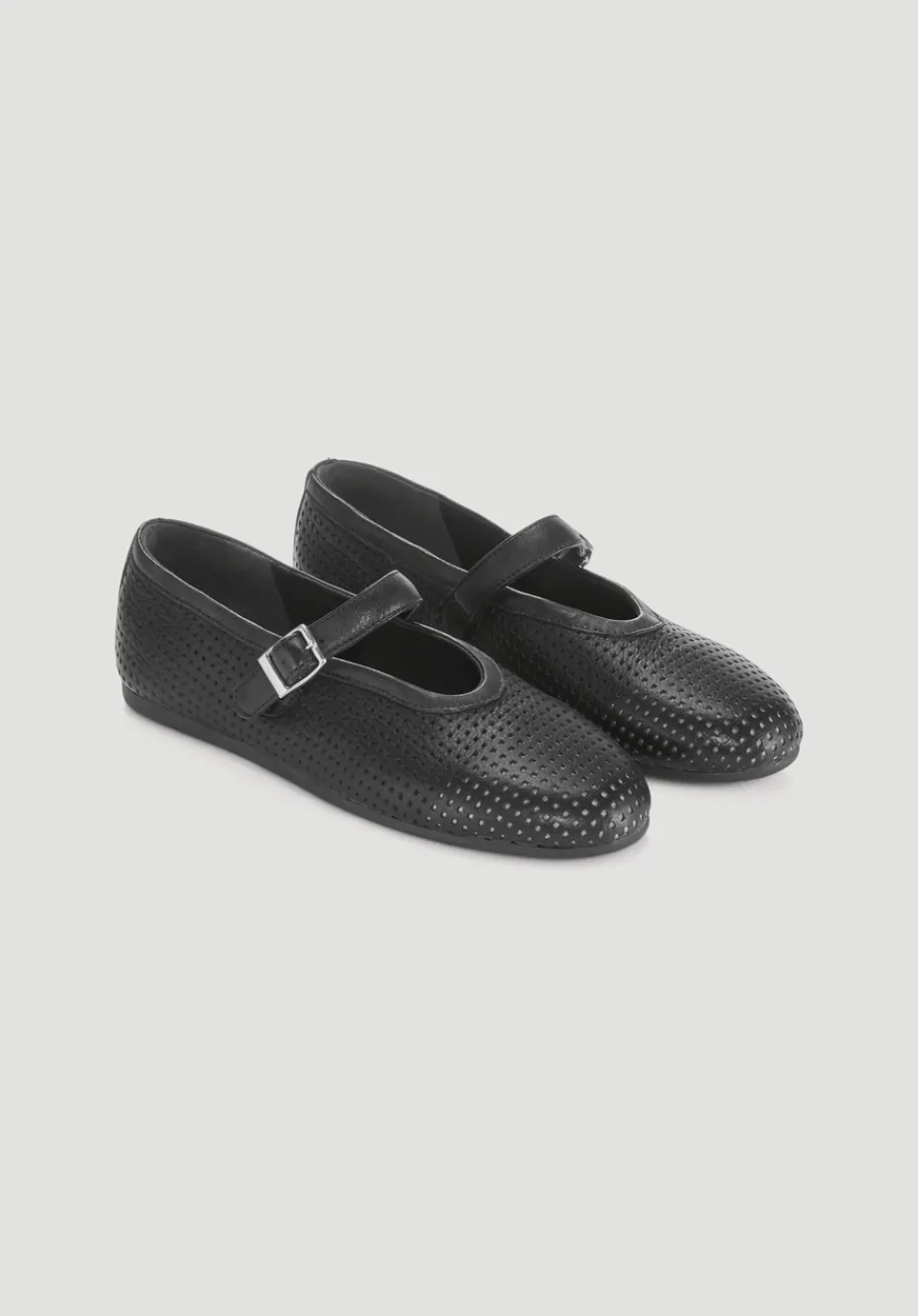 hessnatur Mary Jane Ballerina aus Nappaleder von schwarz