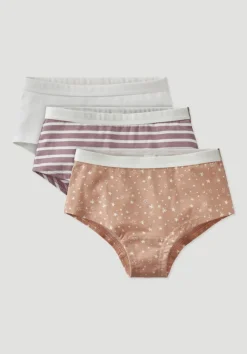 hessnatur Mädchen Panty Regular Cut im 3er-Pack aus Bio-Baumwolle von helles terrakotta New