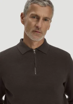 hessnatur Milano Strick Polo Regular aus Bio-Baumwolle und Bio-Schurwolle von kakao braun Sale