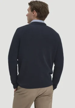 hessnatur Milano Strick Polo Regular aus Leinen mit Bio-Baumwolle und LENZING™ ECOVERO™ Viskose von marine New
