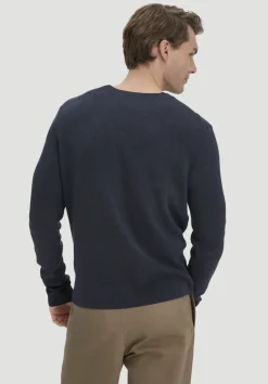 hessnatur Milano Strick Pullover Regular aus Leinen mit Bio-Baumwolle und LENZING™ ECOVERO™ Viskose von marine Best