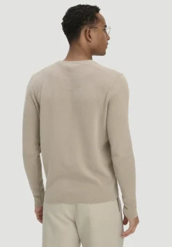 hessnatur Milano Strick Pullover Regular aus Leinen mit Bio-Baumwolle und LENZING™ ECOVERO™ Viskose von taupe Best