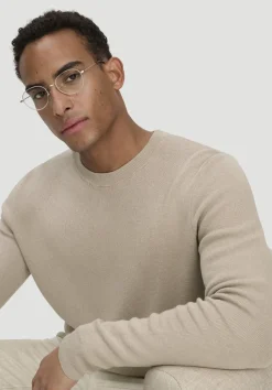 hessnatur Milano Strick Pullover Regular aus Leinen mit Bio-Baumwolle und LENZING™ ECOVERO™ Viskose von taupe Best