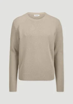 hessnatur Milano Strick Pullover Regular aus Leinen mit Bio-Baumwolle und LENZING™ ECOVERO™ Viskose von taupe Best