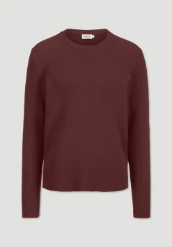 hessnatur Milano Strick Pullover Regular aus Leinen mit Bio-Baumwolle und LENZING™ ECOVERO™ Viskose von mahagoni Outlet