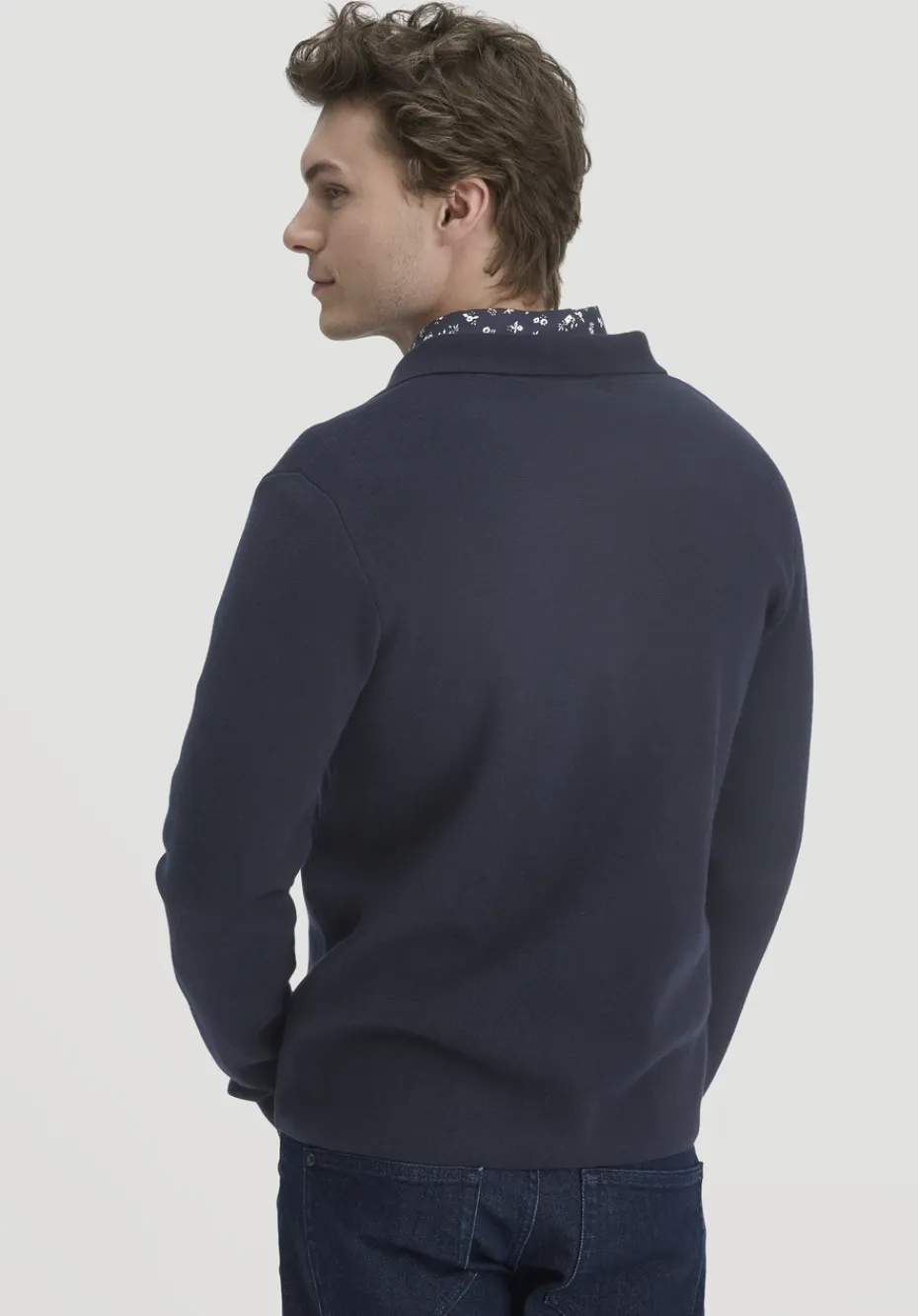hessnatur Milano Strick Sakko Regular aus Bio-Merinowolle und Bio-Baumwolle von marine