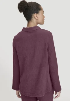 hessnatur Musselin Hemd Oversize PURE COMFORT aus reiner Bio-Baumwolle von brombeere Clearance