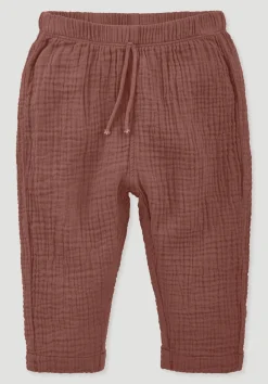 hessnatur Musselin Hose aus reiner Bio-Baumwolle von mahagoni Hot