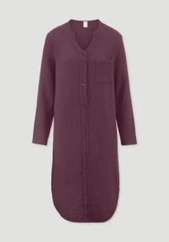 hessnatur Musselin Nachthemd Relaxed PURE COMFORT aus reiner Bio Baumwolle von brombeere Outlet