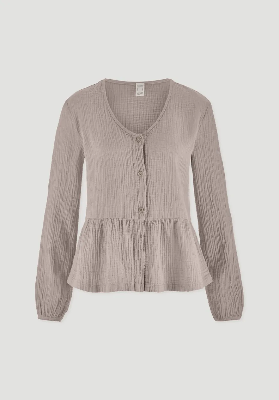 hessnatur Musselin Pyjamabluse PURE COMFORT aus reiner Bio-Baumwolle von mandelbraun Outlet