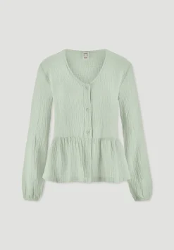 hessnatur Musselin Pyjamabluse PURE COMFORT aus reiner Bio-Baumwolle von liliengrün