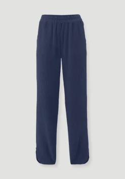 hessnatur Musselin Schlafhose Regular PURE COMFORT aus reiner Bio-Baumwolle von dunkelblau Clearance