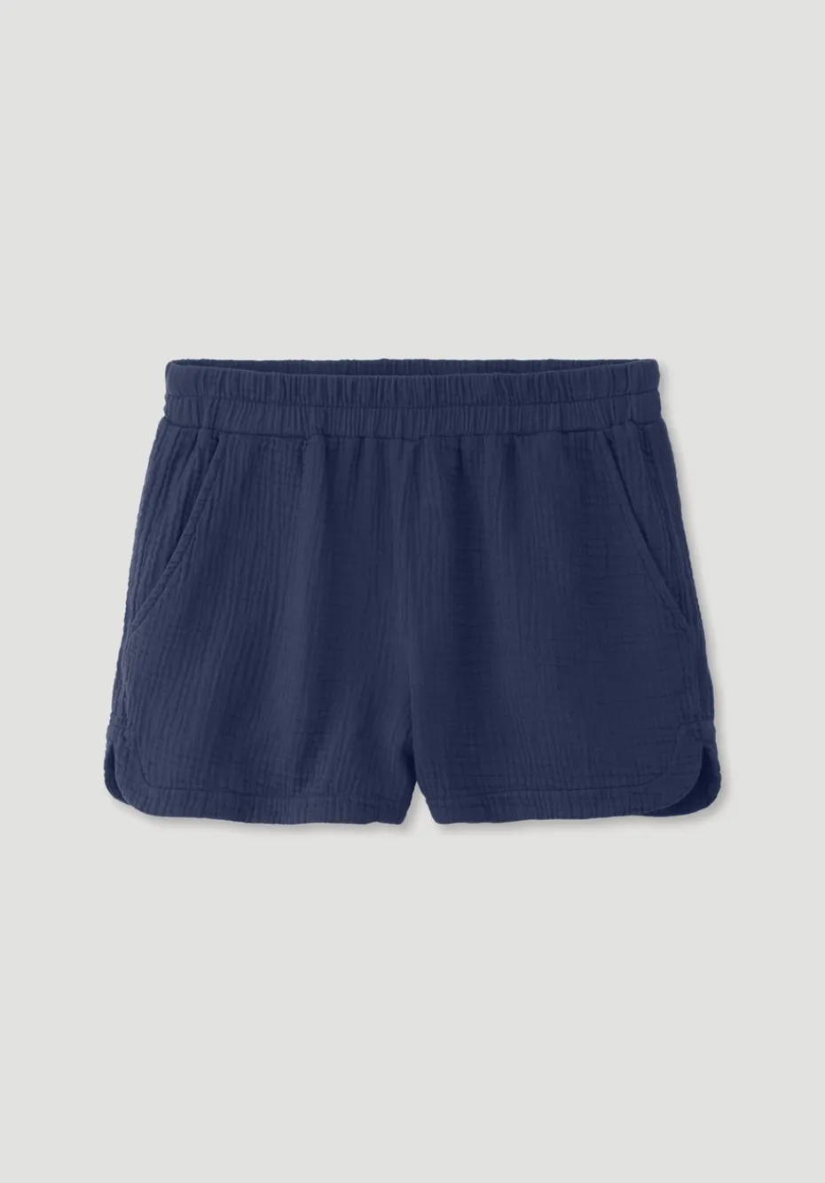 hessnatur Musselin Schlafshorts PURE COMFORT aus reiner Bio-Baumwolle von dunkelblau New