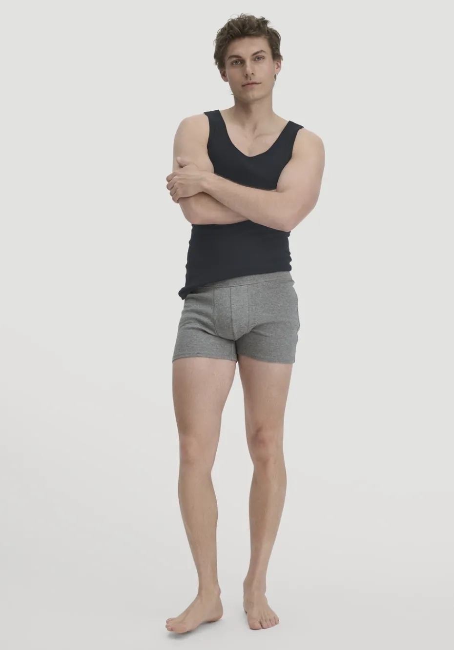 hessnatur Pants Regular Cut im 2er-Pack PURE NATURE aus reiner Bio-Baumwolle von grau Clearance