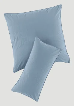 hessnatur Perkal Kissenbezug aus reiner Bio-Baumwolle von graublau Hot