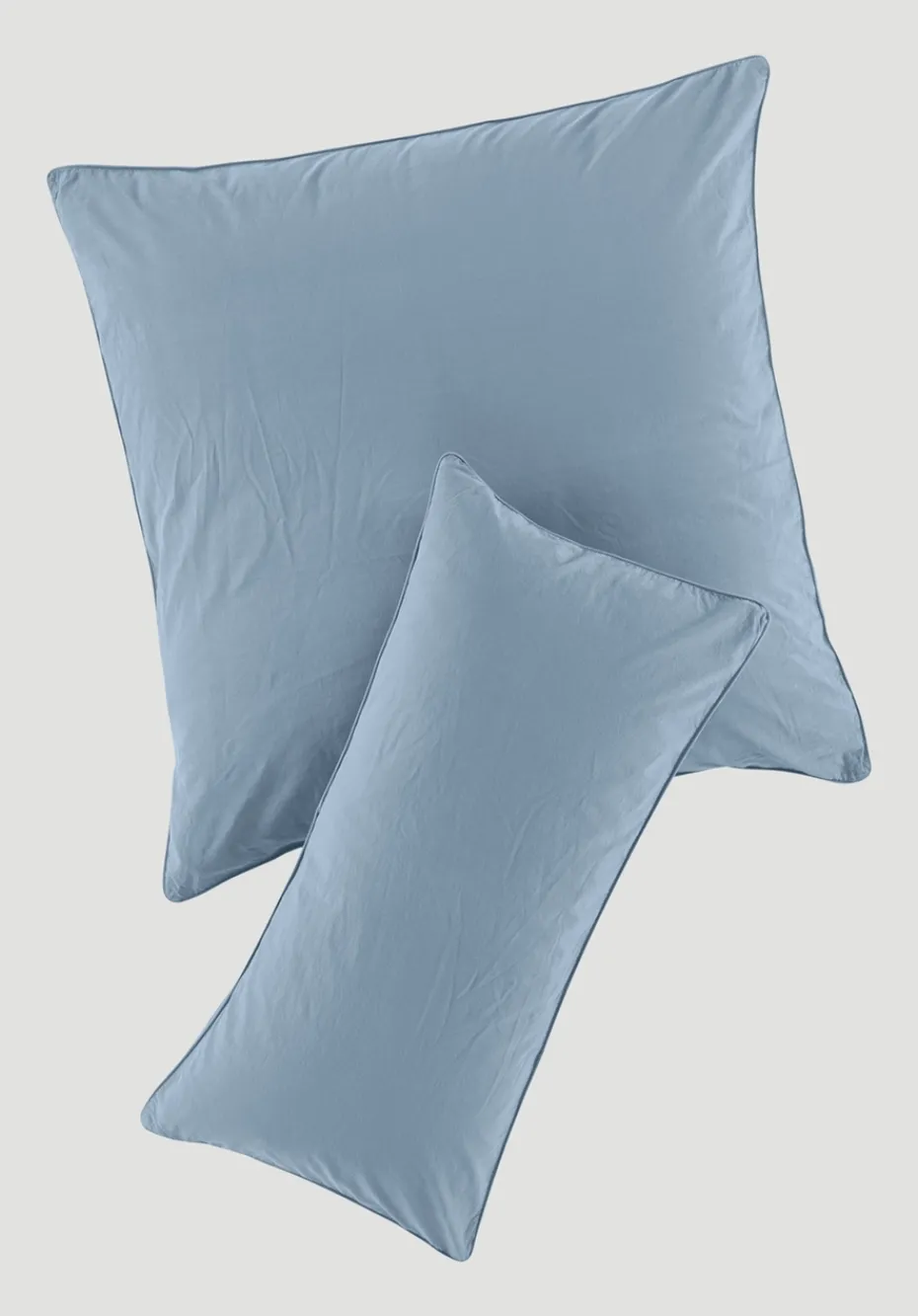 hessnatur Perkal Kissenbezug aus reiner Bio-Baumwolle von graublau Hot