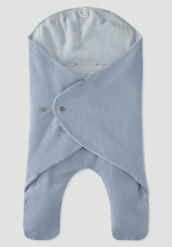 hessnatur Piqué Einschlagdecke aus reiner Bio-Baumwolle von helles jeansblau Discount