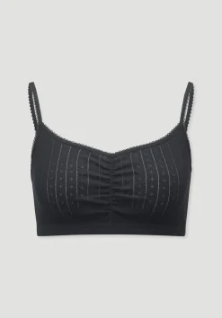 hessnatur Pointelle Bustier PURE COTTON aus reiner Bio-Baumwolle von schwarz Discount
