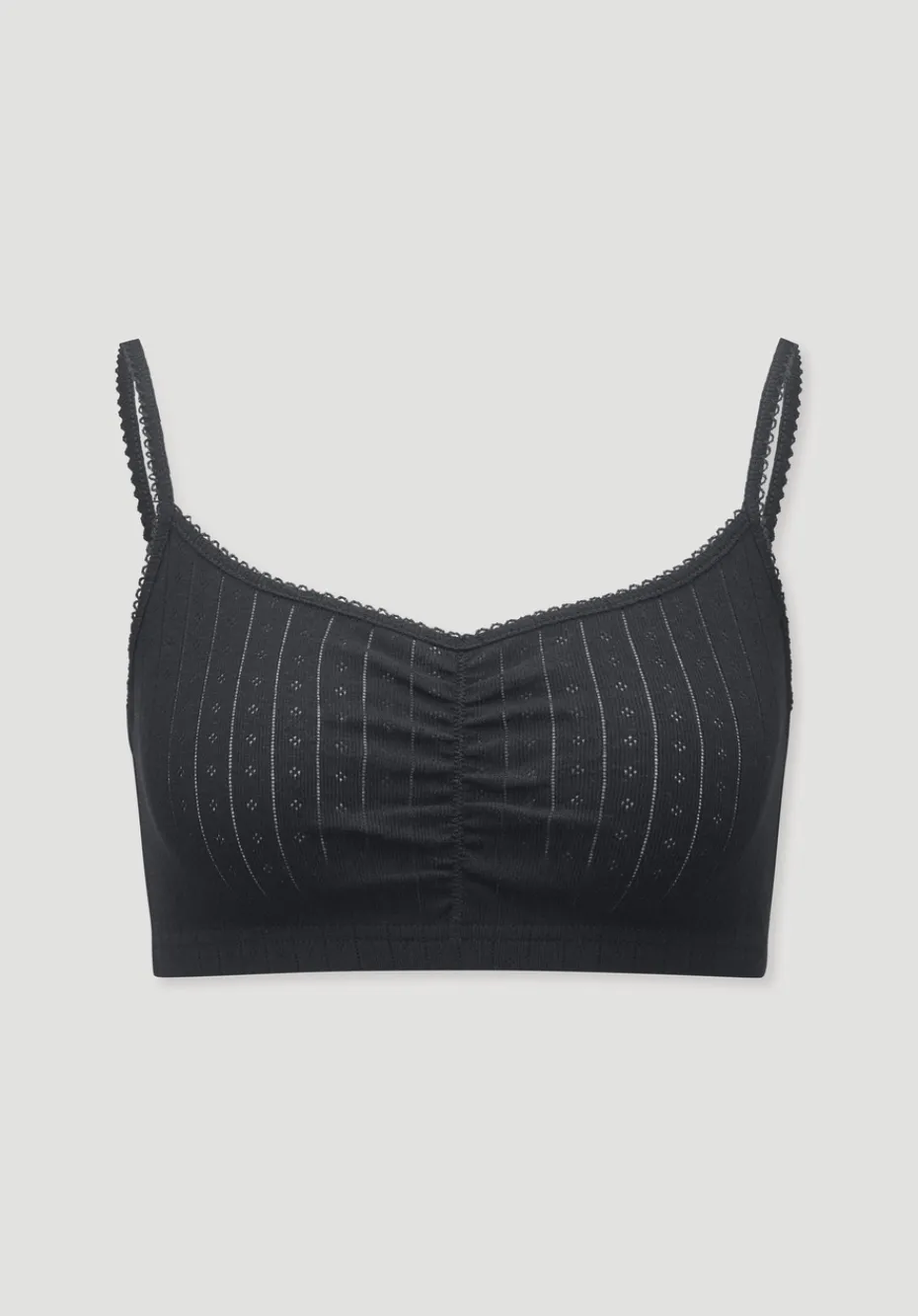 hessnatur Pointelle Bustier PURE COTTON aus reiner Bio-Baumwolle von schwarz Discount