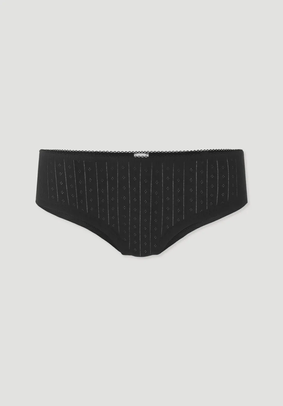 hessnatur Pointelle Panty Regular Cut PURE COTTON aus reiner Bio-Baumwolle von schwarz Clearance