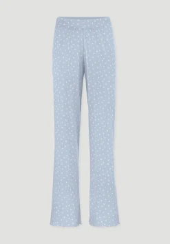 hessnatur Pointelle Schlafhose Relaxed PURE COTTON aus reiner Bio-Baumwolle von nordisch blau Hot