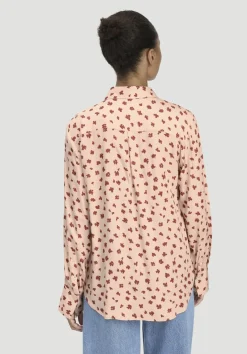 hessnatur Print Bluse Relaxed aus reiner LENZING™ ECOVERO™ Viskose von pfirsichrot Hot