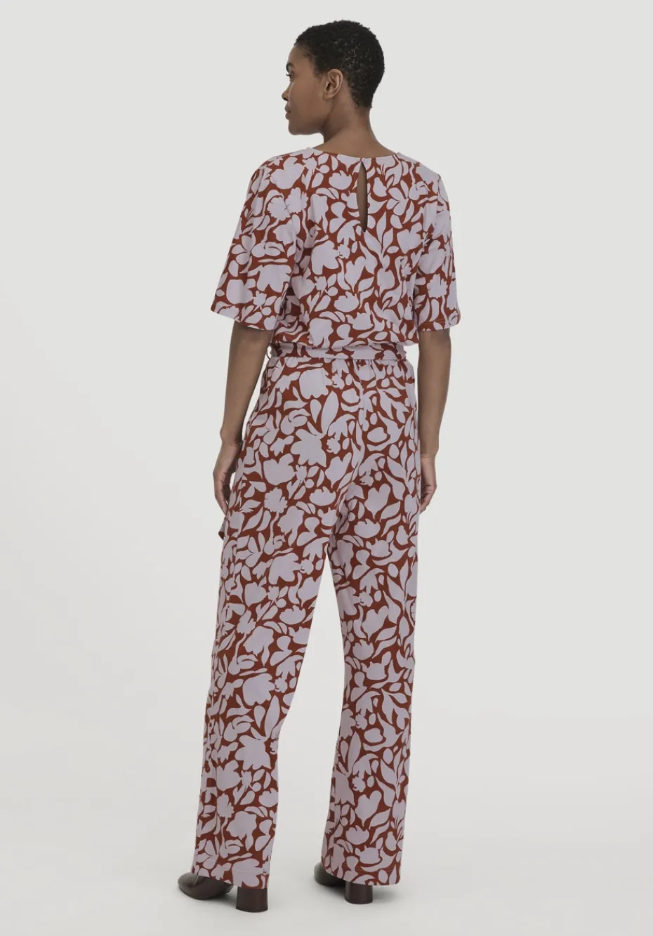 hessnatur Print Jersey Overall Relaxed aus reiner Bio-Baumwolle von pastell lavendel Discount